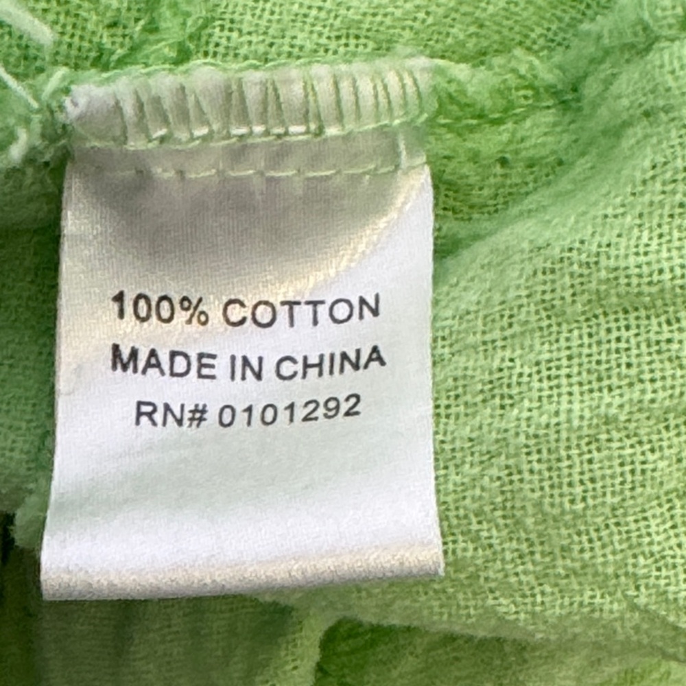 Lulu-B 100% Cotton Light Green Sharkbite Raw Hem Top M - Picture 3 of 7